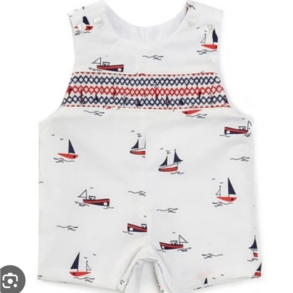 Edgehill Collection White and Navy Nautical One Piece